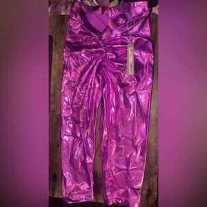SKIMS Metallic V Waist Pant - Dragonfruit